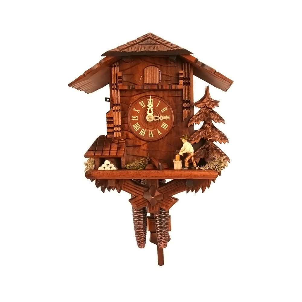 Alexander Taron 435 Engstler Weight-Driven Cuckoo Clock-Full Size-10.5&quot; H X 9.5&quot; W X 6.25&quot; D, Brown