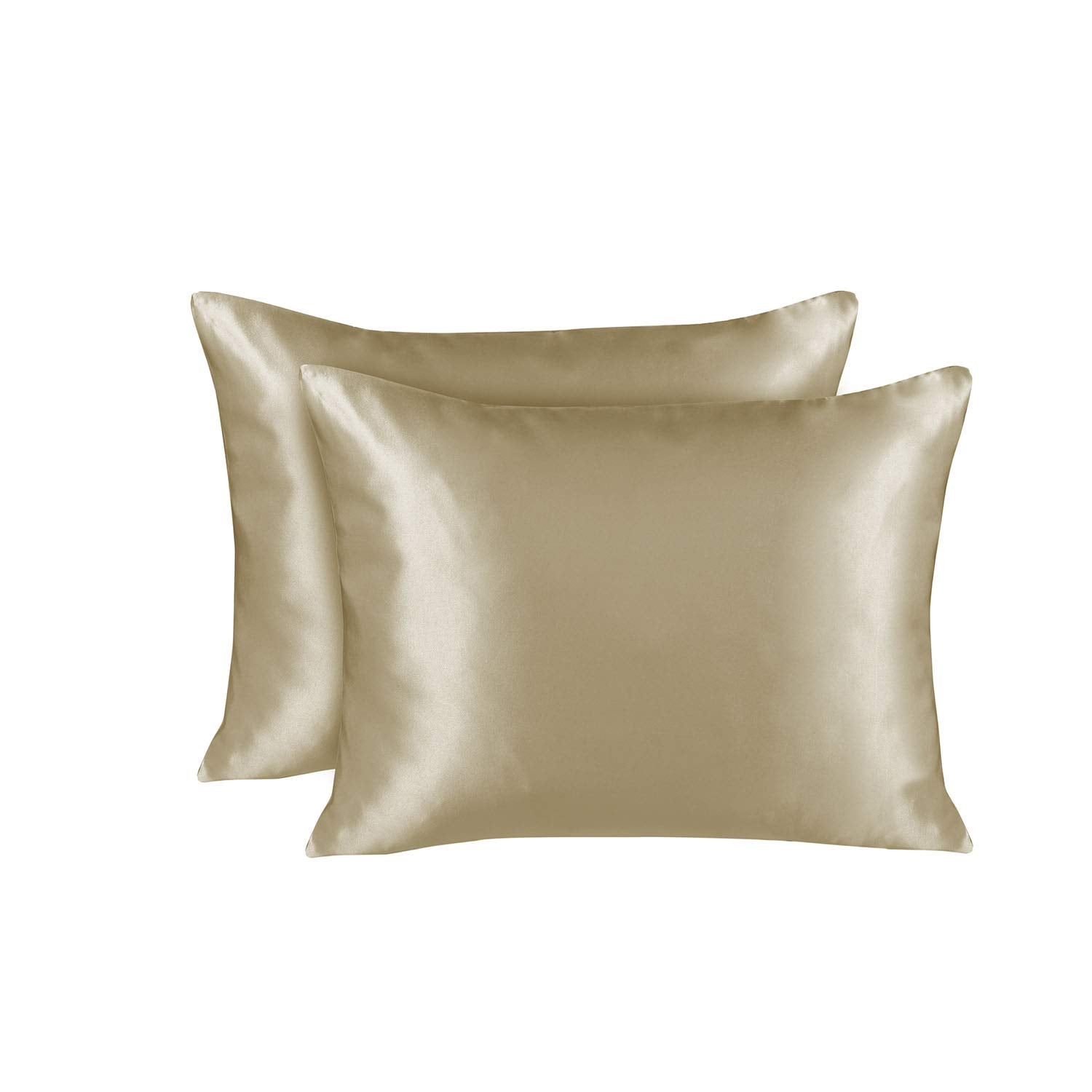 Shopbedding Luxury Satin Pillowcase For Hair - King Satin Pillowcase With Zipper, Champagne (Pillowcase Set Of 2) - Blissford