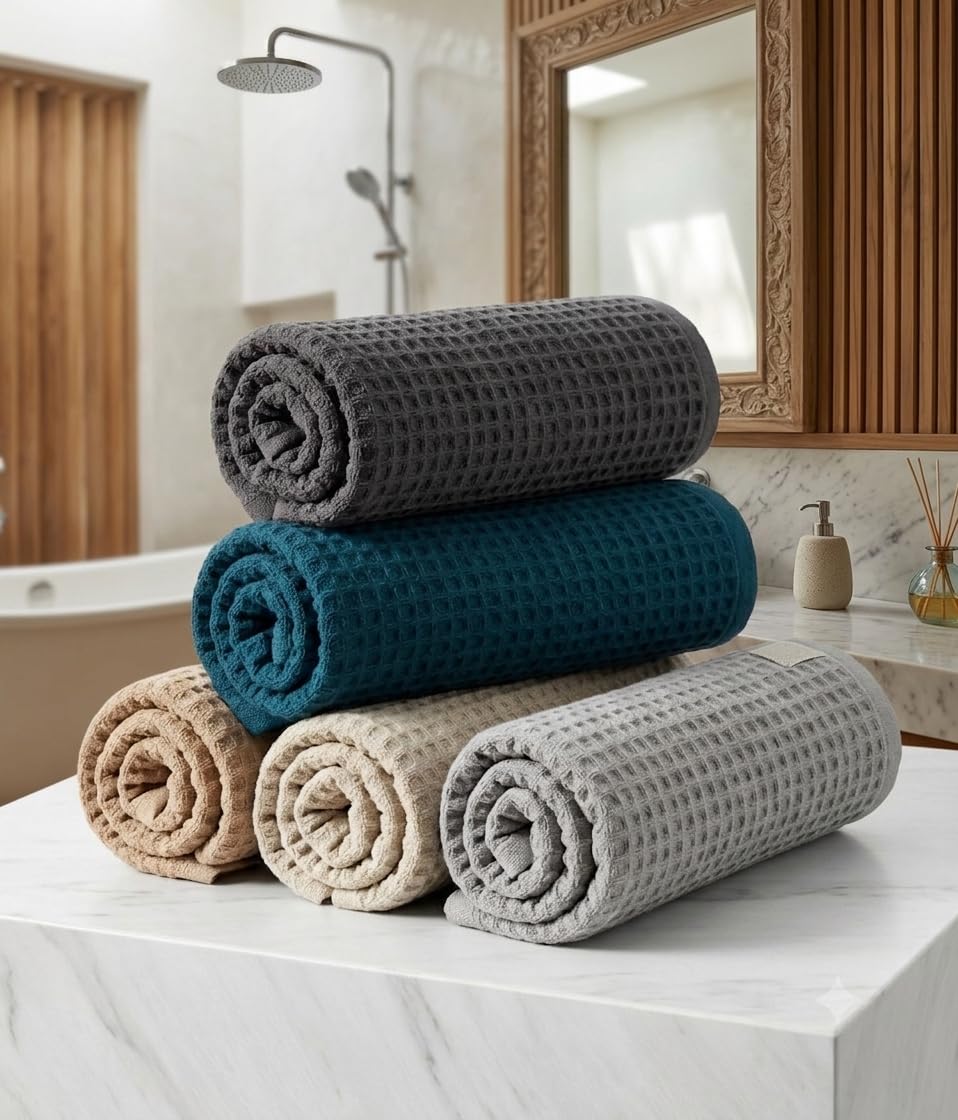 RMsindwani Super Soft 100% Cotton Hand Towels, Gym & Workout Towels,Highly Absorbent Towels Set Soft and Plush, All Seasons Use,