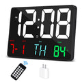 Amgico Digital Alarm Clock with Snooze, Temperature, Auto Dimming, 11.5 Large Display Calendar, Desk/Wall Clock for Bedroom, Liv