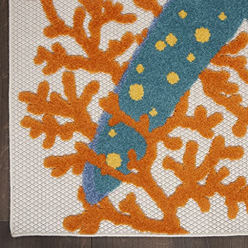 HomeRoots 100% Polypropylene 6’ x 9' Multicolor Indoor Outdoor Area Rug