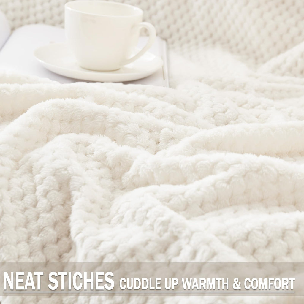 Exclusivo Mezcla Fleece Bed Blanket Queen Size, Super Soft And Warm Blankets For Couch, Sofa And Bed Waffle Textured, Cozy, Fuzz