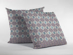 HomeRoots Muted Pink Broadcloth Pink Lattice Indoor Outdoor Throw Pillow