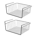 Go Hooked 12inch Under Shelf Basket (Powder Coated Iron, Black) (Set of 2)