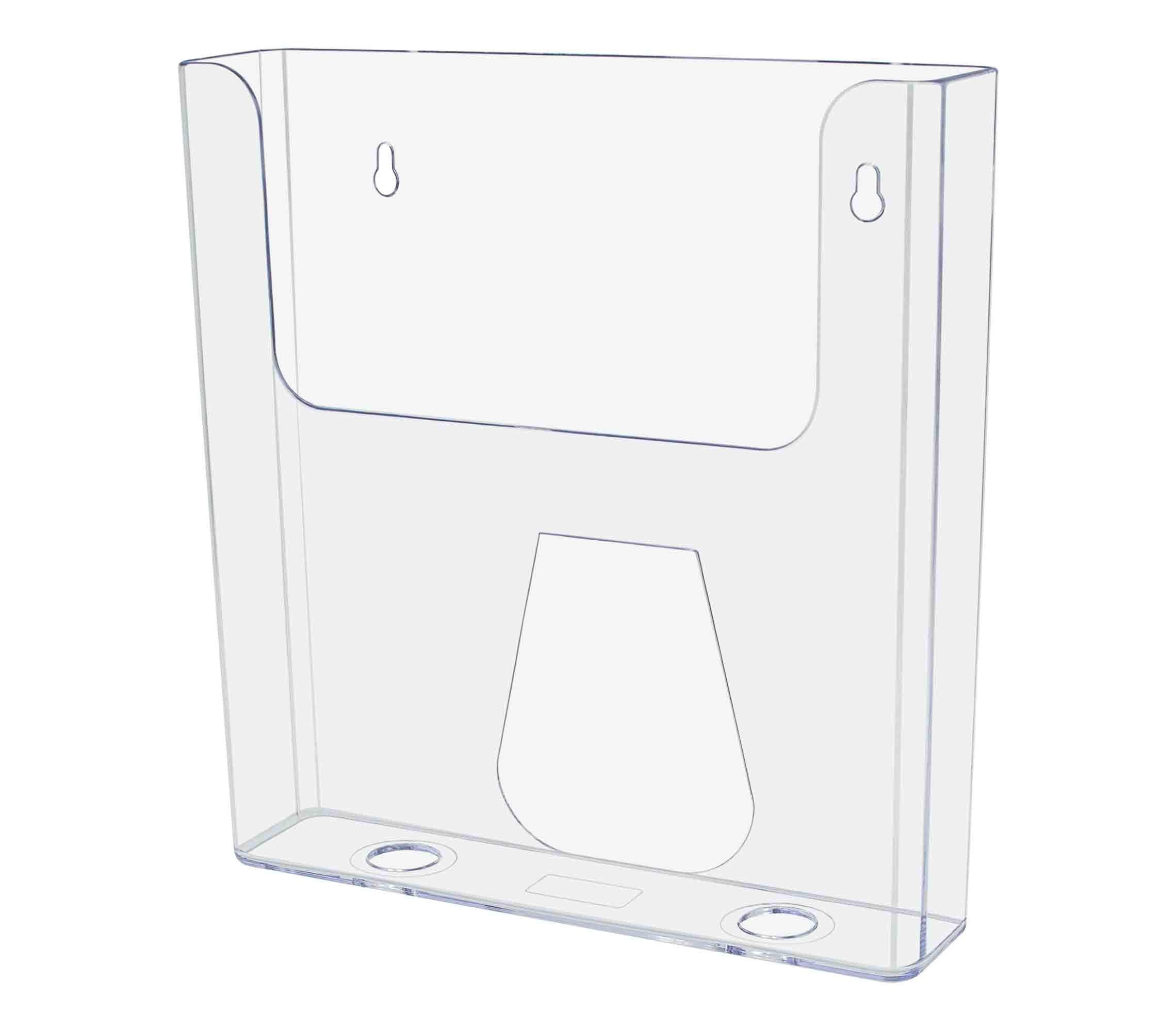 Marketing Holders File Catalog Rack Wall Mount 8.5' W Pamphlets Magazine Literature Display Clear Acrylic