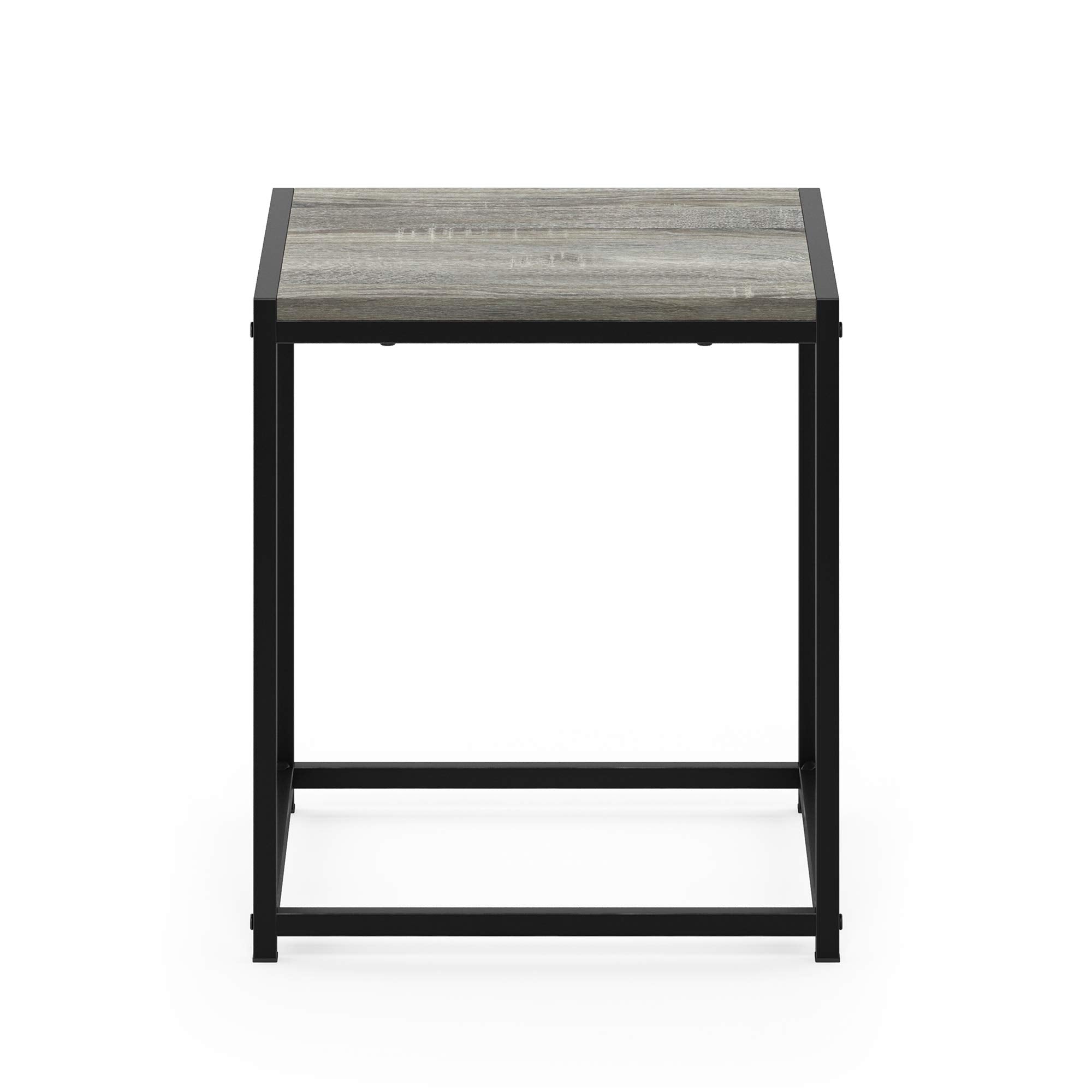 Furinno Camnus Modern Living End Table, French Oak Grey, 15.75 In X 15.75 In X 17.83 In