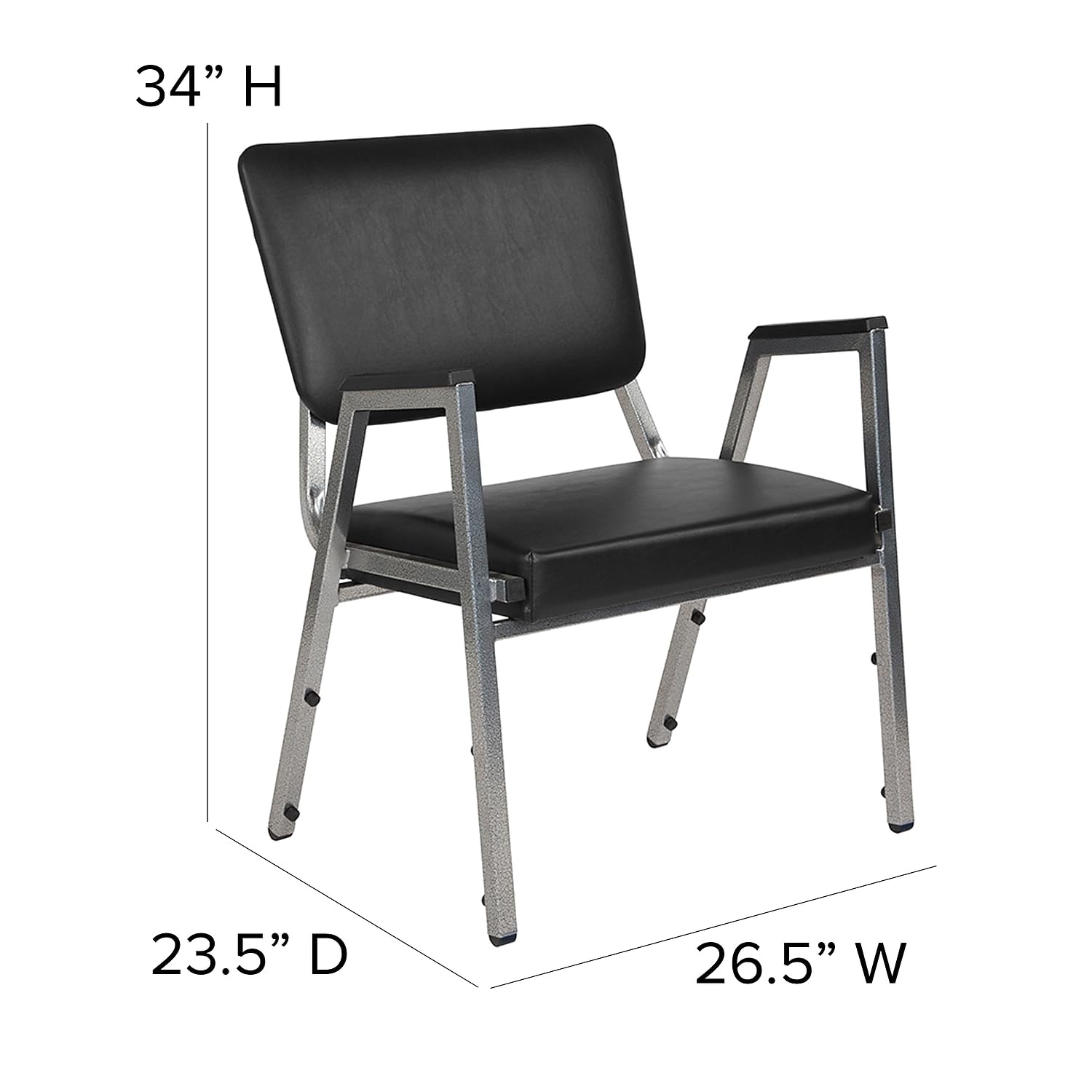 Flash Furniture Bariatric Chairs, 1 Pack, Black Vinyl
