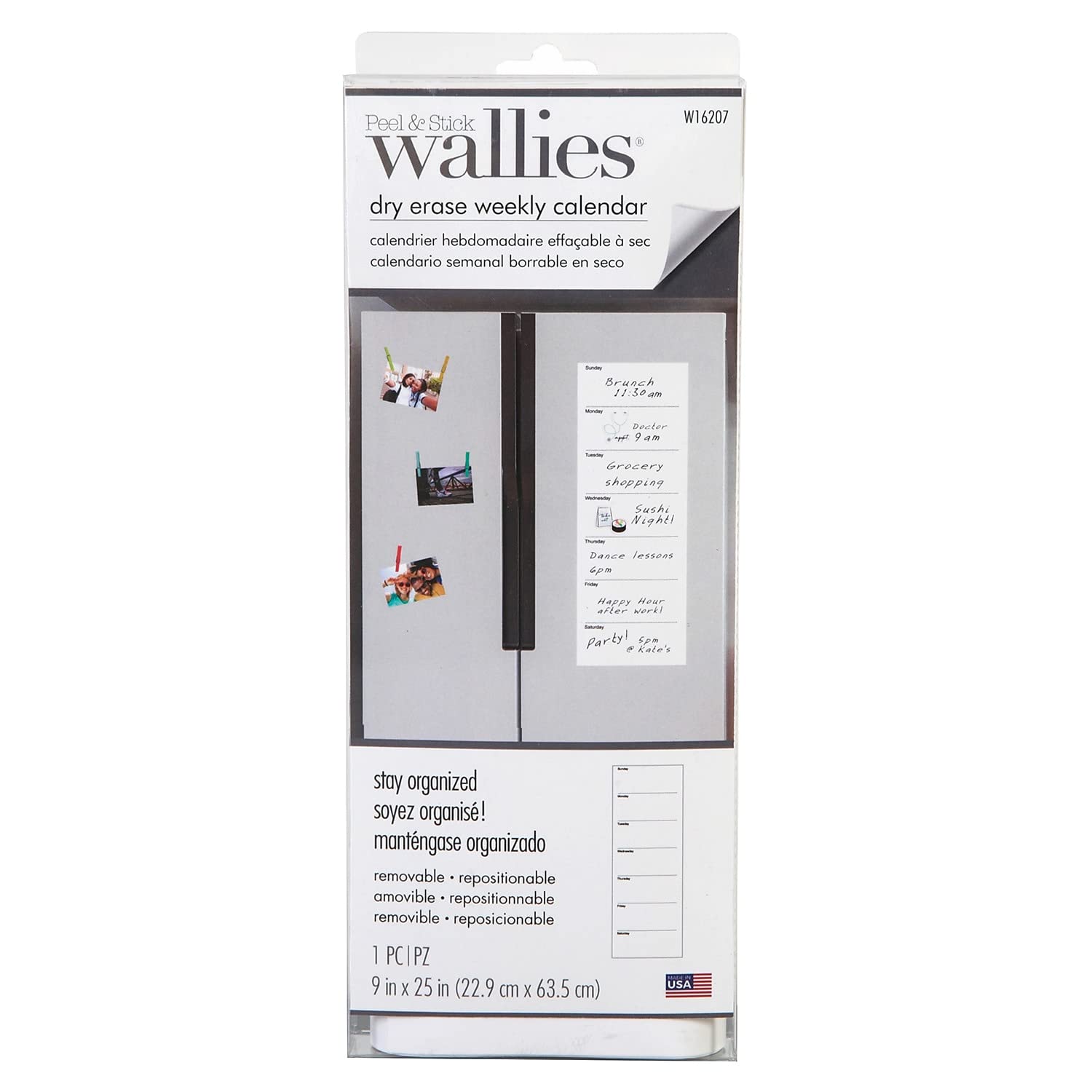 Wallies Weekly Dry Erase Calendar (W16207)