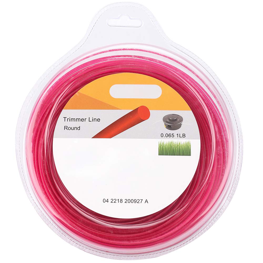 Dalom 1.6 Mm / 065 Trimmer Line 1 Lb Spool W Cutter For Grass Weed Eater Red String Trimmer Line 960-Feet Round Twist