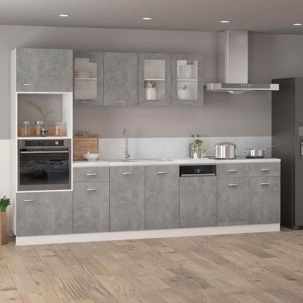 vidaXL Engineered Wood Drawer Bottom Cabinet, Optimized Storage, Simple Scandinavian Design, Concrete Gray, 31.5"x18.1"x32.1"