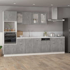 vidaXL Engineered Wood Drawer Bottom Cabinet, Optimized Storage, Simple Scandinavian Design, Concrete Gray, 31.5"x18.1"x32.1"