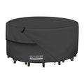 Ultcover Round Patio Furniture Cover - Outdoor Waterproof Table With Chair Set Cover 48 Inch, Black