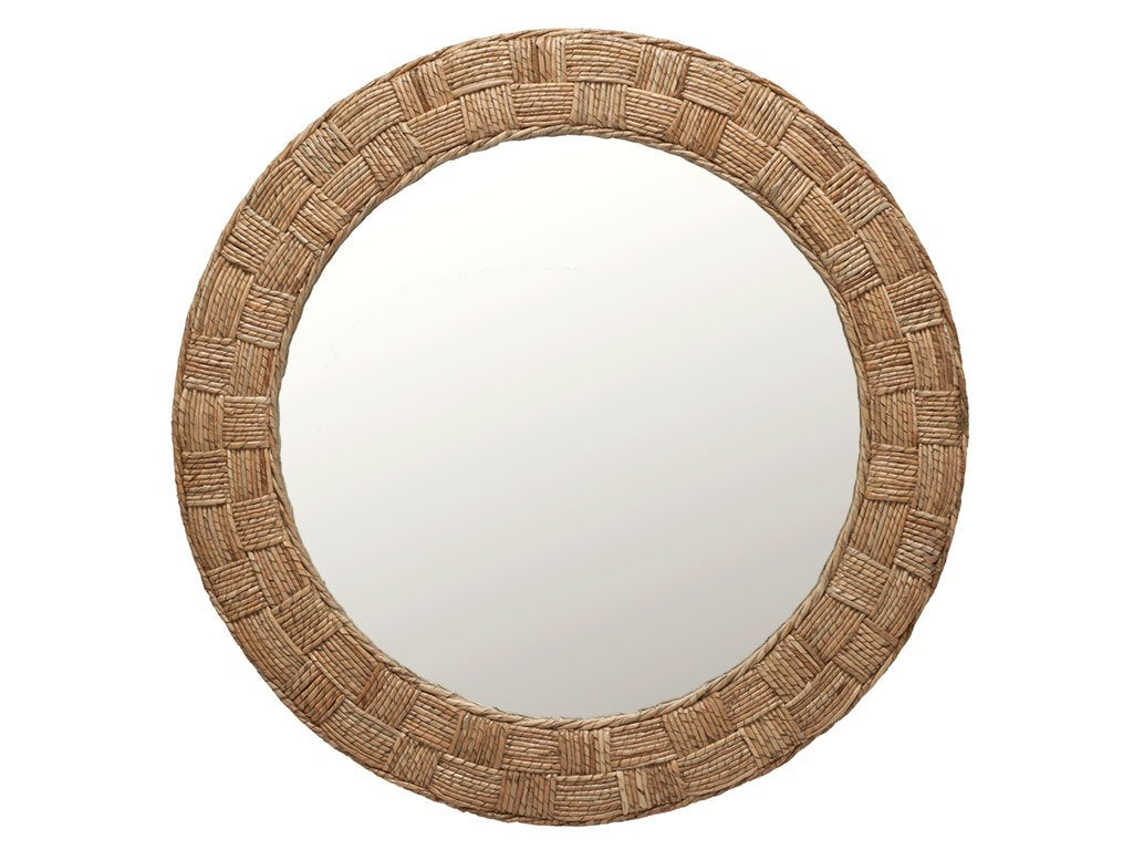 KOUBOO Round Rope Wall Mirror, Chequered, Beige/Natural