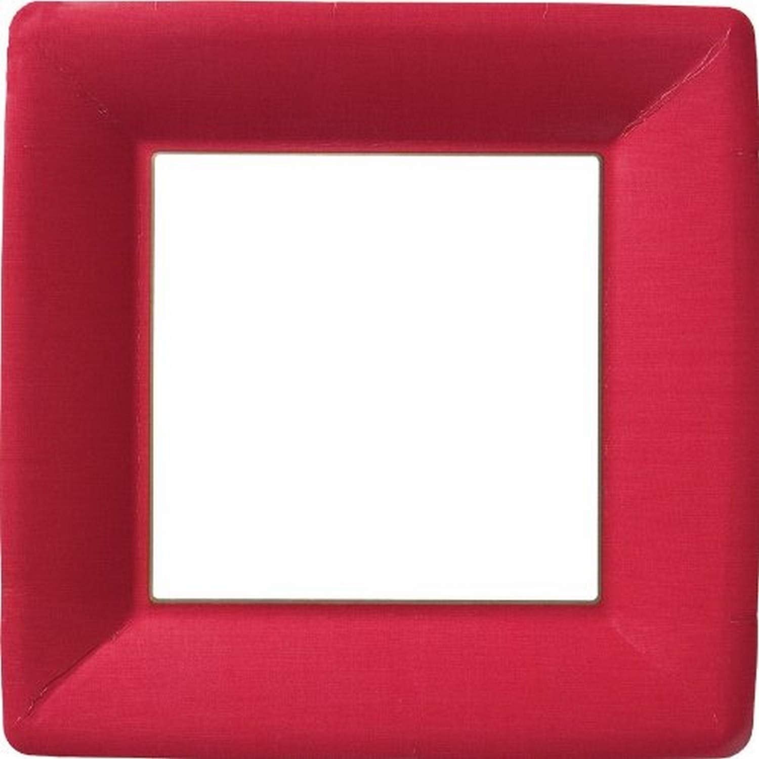Ideal Home Range Boston International Heavyweight Paper Plates Classic Linen Collection Disposable Square Dinner Plate Pack, 10-