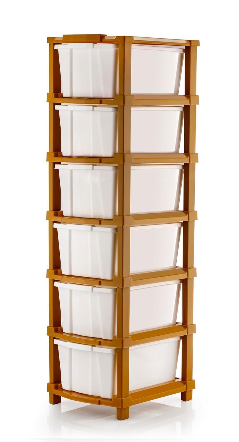 6 Layer Plastic Storage Organizer Cabinet, Multipurpose Drawer Unit For Home, Bedroom, Kitchen, Living Room, Office & Kids Room,
