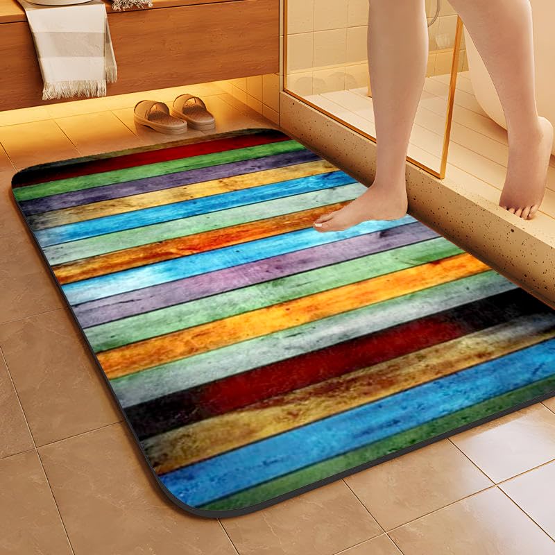 SAXAT Water Absorbent Rectangular mats for Bathroom Kitchen Door mat Anti Slip Skid Bath mat (Design 4)
