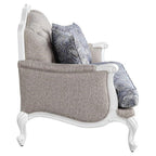 Acme Ciddrenar Button Tufted Fabric Upholstered Loveseat in White