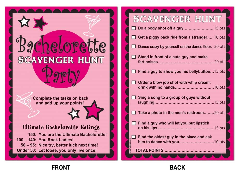 Beistle Bachelorette Scavenger Hunt Game