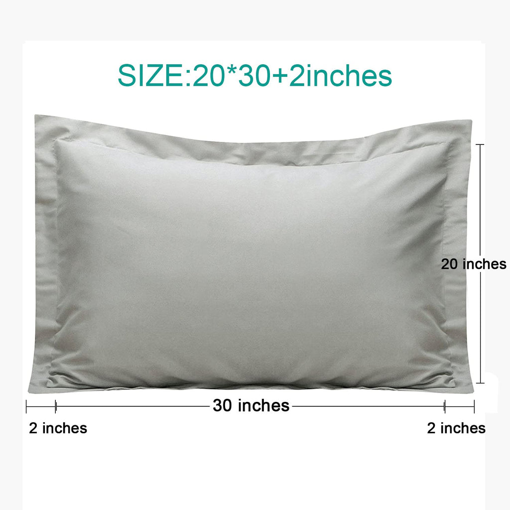 Ntbay 100% Brushed Microfiber Queen Pillow Shams Set Of 2, Super Soft And Cozy, Wrinkle, Fade, Stain Resistant 20X30 Inches Oxford Pillowcases, Smoky Grey