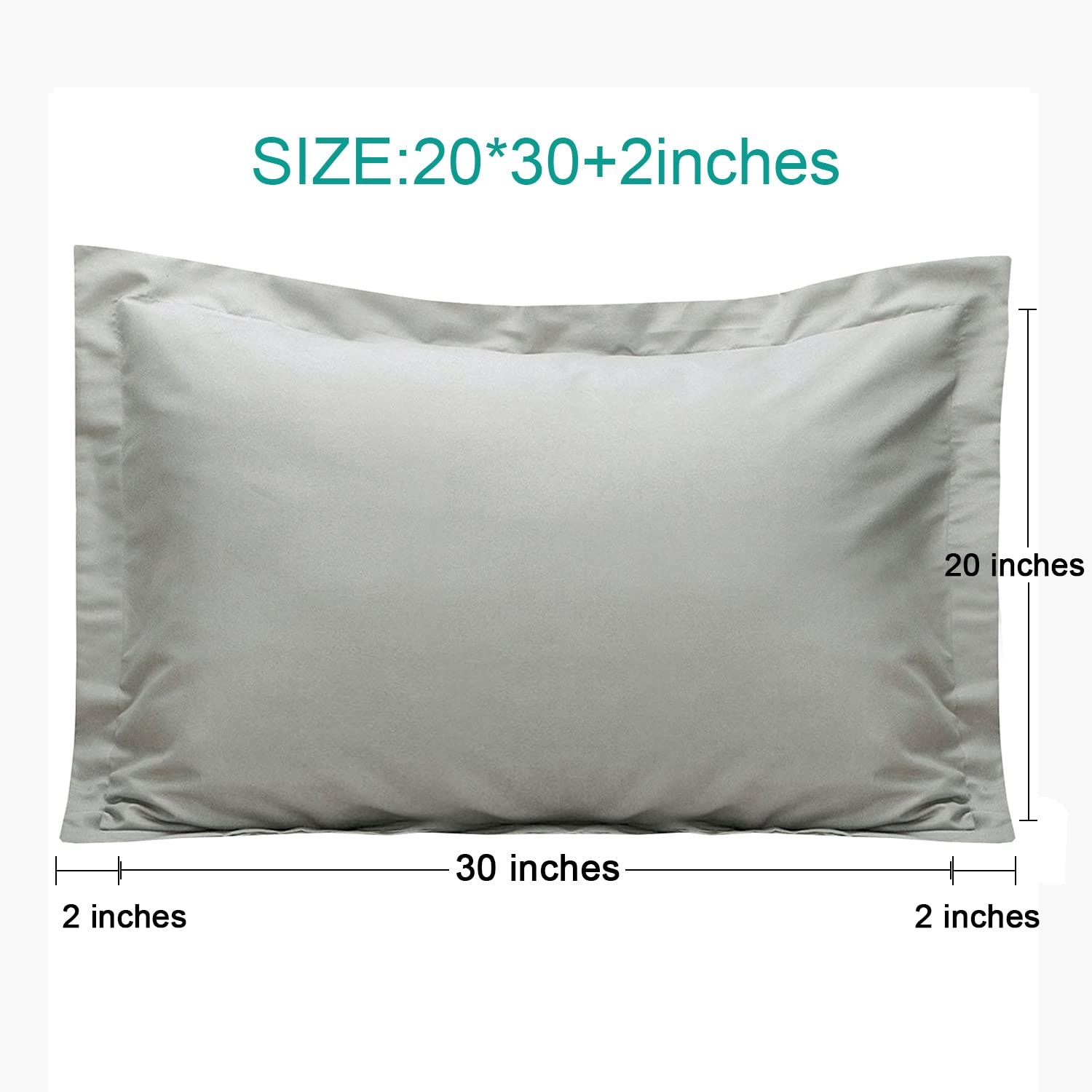 Ntbay 100% Brushed Microfiber Queen Pillow Shams Set Of 2, Super Soft And Cozy, Wrinkle, Fade, Stain Resistant 20X30 Inches Oxford Pillowcases, Smoky Grey