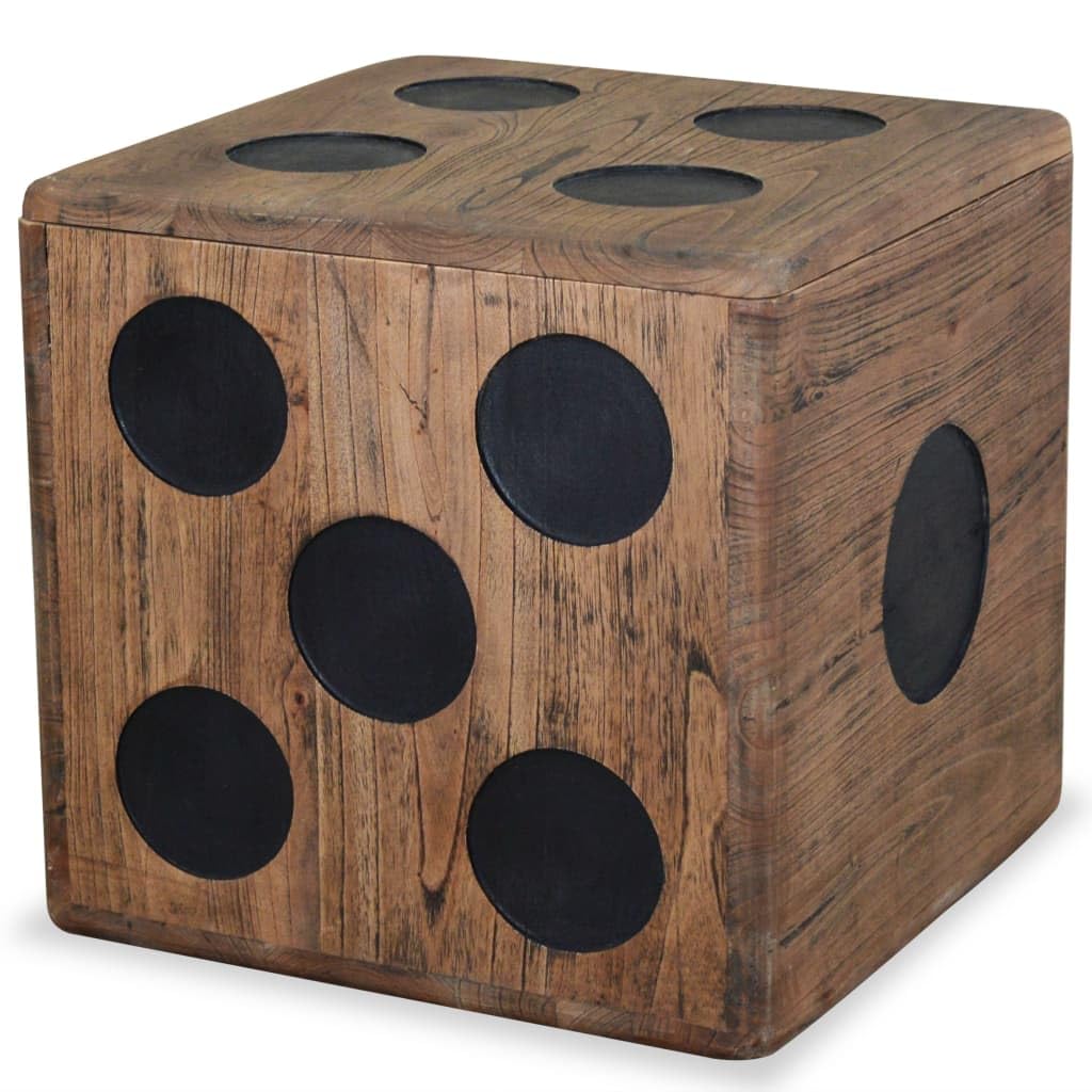 vidaXL Handcrafted Storage Box/Coffee Table/Side Table, Durable Mindi Wood, Unique Dice Design, Fully Assembled, 15.7&quot; x 15.7&quot; x 15.7&quot;