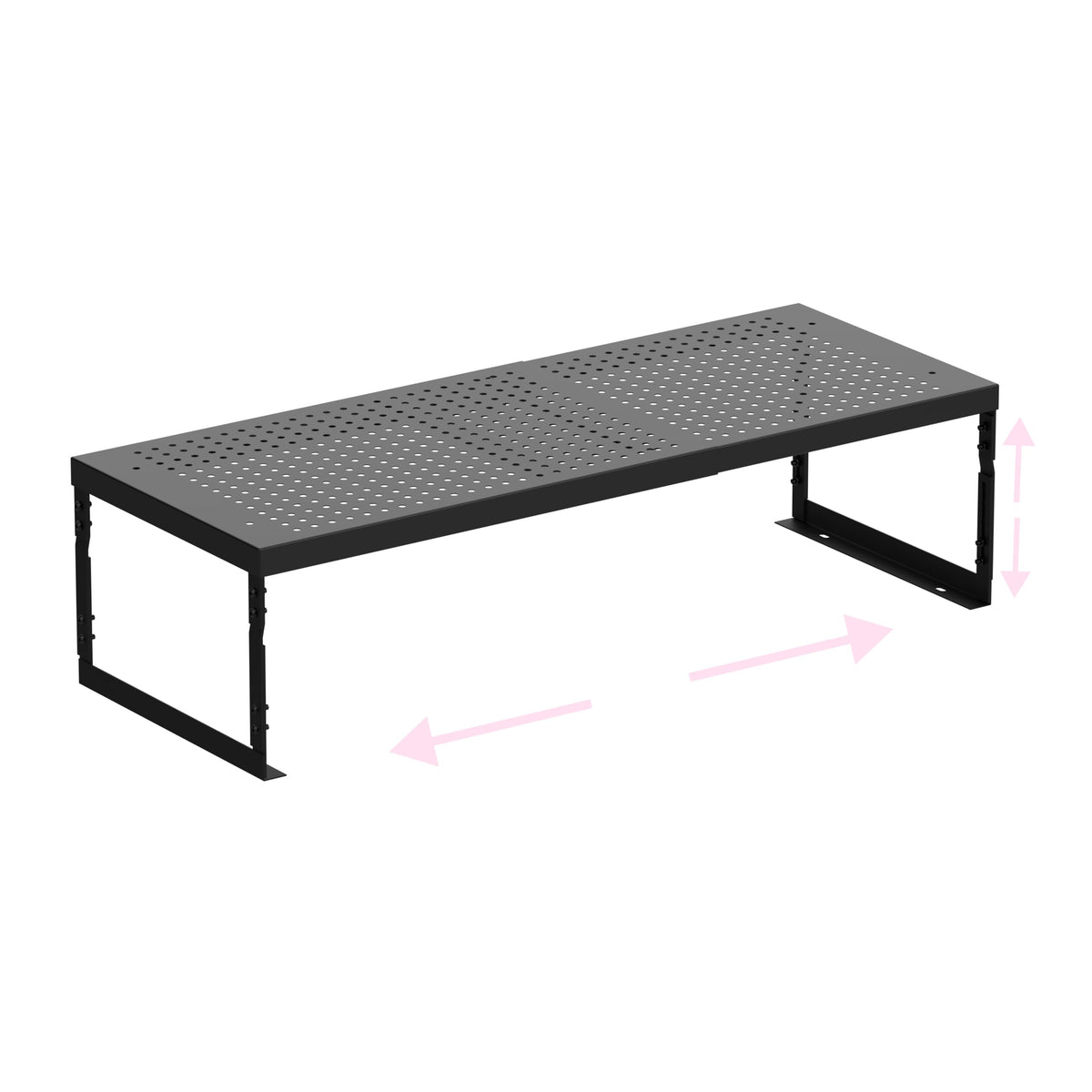 Asiingkel Stackable Expandable Metal Shelf Organizer  Adjustable Wire Storage Rack with Holes for Kitchen, Bathroom, Cabinet, O