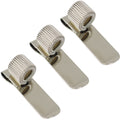 Lymgs Universal Stainless Steel Pen Holder, Silver Matel Clip With Spring Fits For Clipboard Notebook, 3 Pack