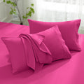 Aormenzy Microfiber Pillow Cases - Queen Size Set Of 2-1800 Thread Count Ultra Soft Hot Pink Pillowcases - Wrinkle Resistant Pil