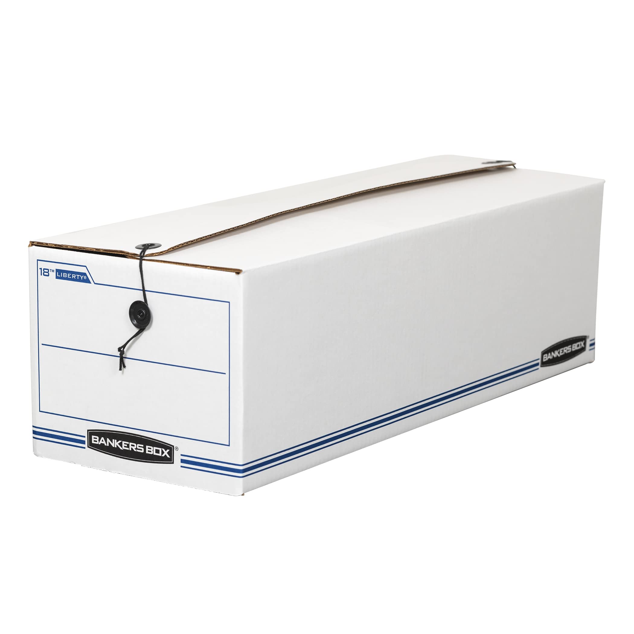 Bankers Box 12 Pack Liberty Record Form Storage Boxes, Standard Setup, String And Button, 7 X 8 3/4 X 23 3/4 Inches