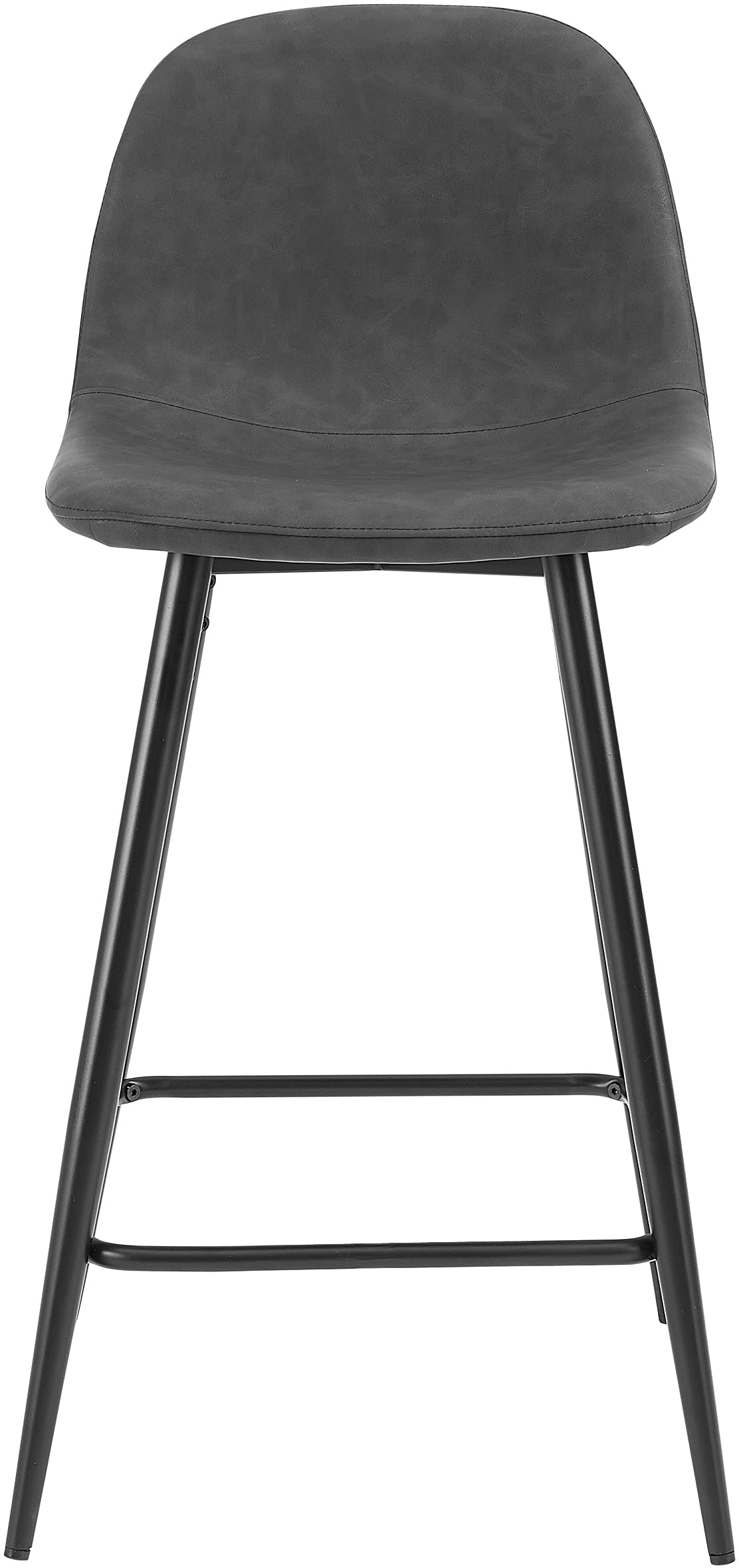 Crosley Furniture Weston Upholstered Seat Counter Height Bar Stools Set of 2, Distressed Black/Matte Black