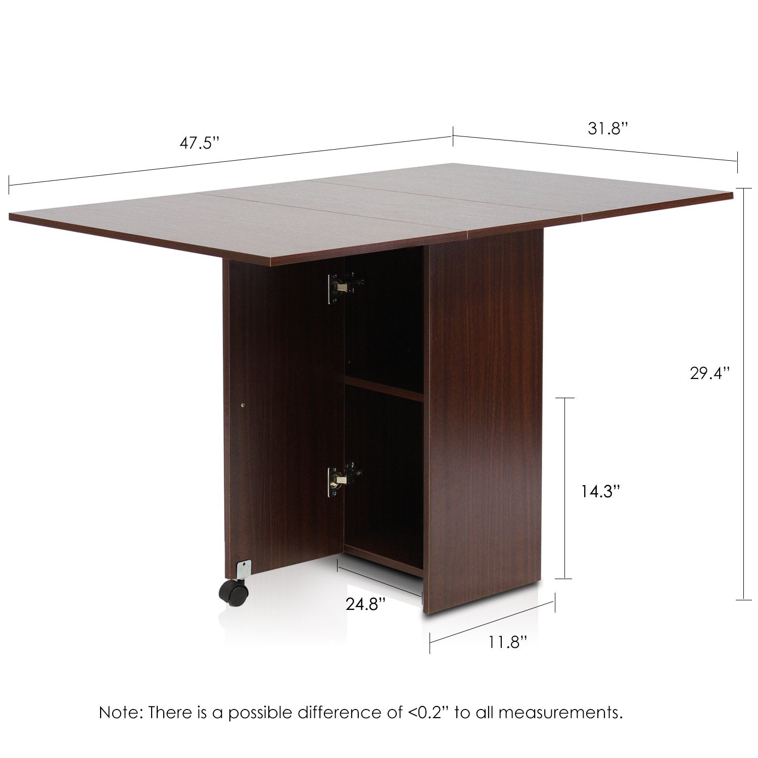 Furinno Boyate Special Simple Folding Table, Walnut