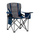 FAIR WIND Oversized Fully Padded Camping Chair with Lumbar Support, Heavy Duty Quad Fold Arm Chair with Cooler Bag - Support 450