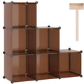 C&Ahome Cube Storage Organizer, 6-Cube Shelves Units, Closet Cabinet, Diy Plastic Modular Book Shelf, Ideal For Bedroom, Living Room, Office, 36.6' L X 12.4' W X 36.6' H Cocoa Upcs06C