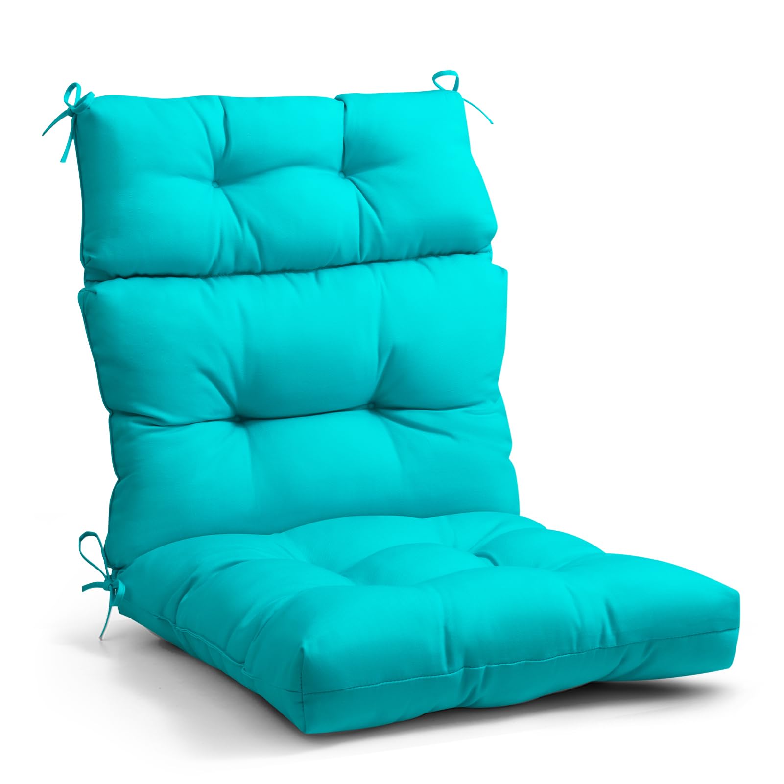 Eagle Peak Tufted Outdoor/Indoor High Back Patio Chair Cushion, Set Of 1, 46' X 22', Blue