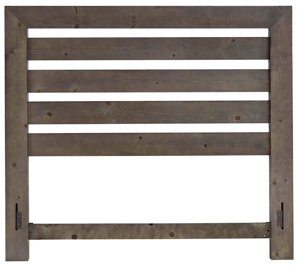 Progressive Furniture Willow Wood Queen Slat Headboard Distressed Dark Gray