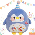 ARELUX 18in Cute Penguin Plush Soft Penguin Stuffed Animal Birthday Pillow Plushie Toy Happy Birthday Party Decoration Plushies 