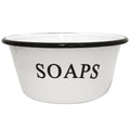 White Soap Bowl for Bathroom - Soap Holder with Black Trim for Kitchen, Laundry, Shower Decor - Soap Storage Organizer for Home 