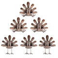 MorTime Turkey Candle Holder Set, Bronze Finished Metal Candleholders, Turkey Tealight Holders for Table Christmas Home Decorati