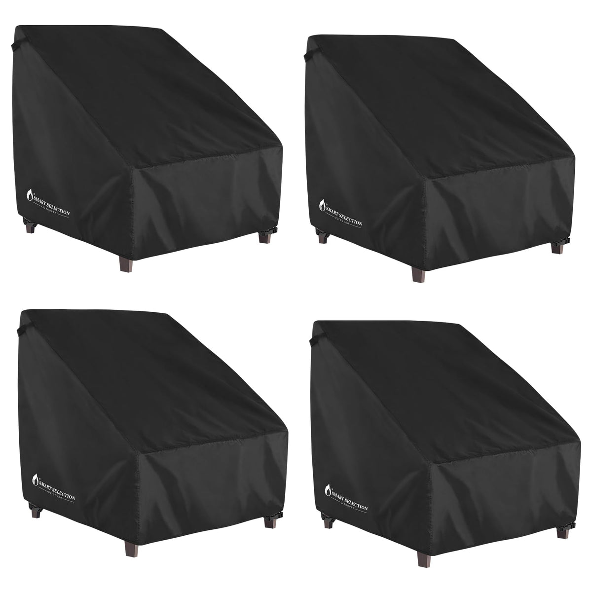 Ultcover Smart Selection Patio Chair Cover 4 Pack Waterproof & Uv Protection Outdoor Furniture Adirondack Deep Seat Chair Cover