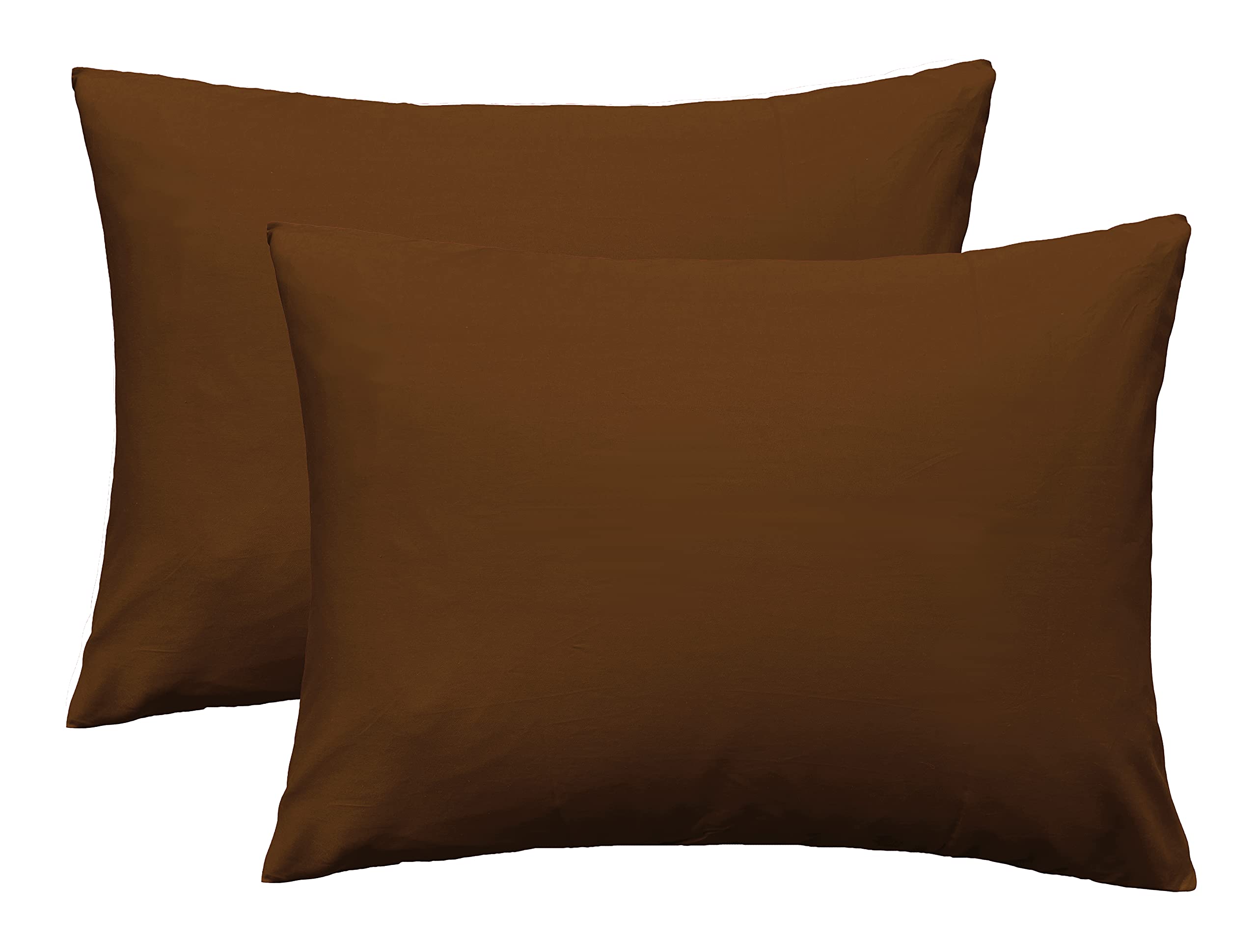 Imaylex Soft 100% Egyptian Cotton Zipper Pillow Case, Cozy And Lightweight Pillowcase, Set Of 2, Coffee, Standard, 20' X 26'