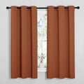 NICETOWN Bedroom Halloween Curtains 63 inches Long, Privacy and Thermal Insulated Blackout Drapes for Windows (Burnt Orange, 1 P