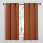 NICETOWN Bedroom Halloween Curtains 63 inches Long, Privacy and Thermal Insulated Blackout Drapes for Windows (Burnt Orange, 1 P