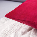 Miulee Velvet Pillow Cover Christmas Decorative Square Pillowcase Soft Solid Cushion Case For Sofa Bedroom Car 12 X 20 Inch Red