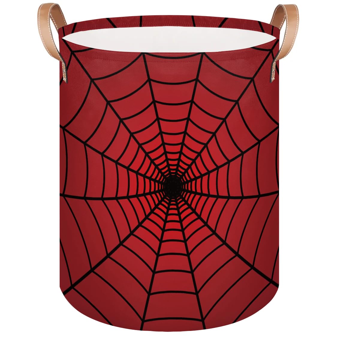 Dirty Clothes Hamper for Boys Laundry Basket Spiders Webs Collapsible Large Round Storage Bin Organizer for Living Room Bedroom 