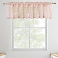 Finecity Blush Lace Valance Curtain For Kitchen Window, Country Rustic Floral Short Lace Cafe Curtain 18 Inch Length, Privacy La