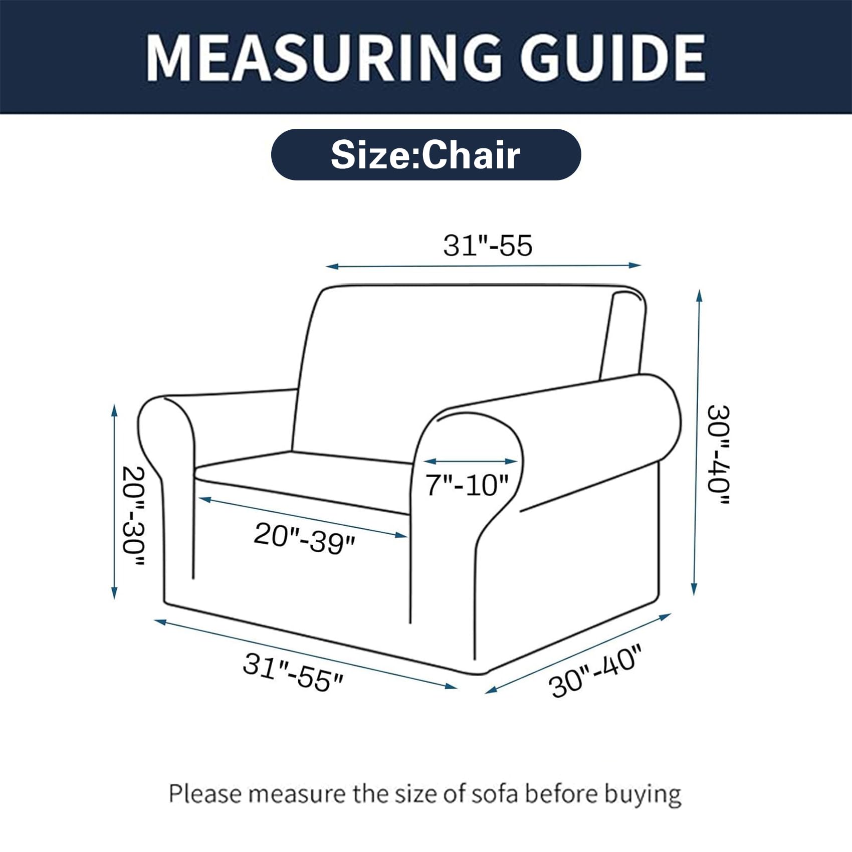 2025 New Stretch Chair Sofa Slipcovers Couch Cover For 1 Seater Furniture Protector Sofa Covers With Elastic Bottom Jacquard Fabric Small Checks For Pets, Kids - Peacock Blue