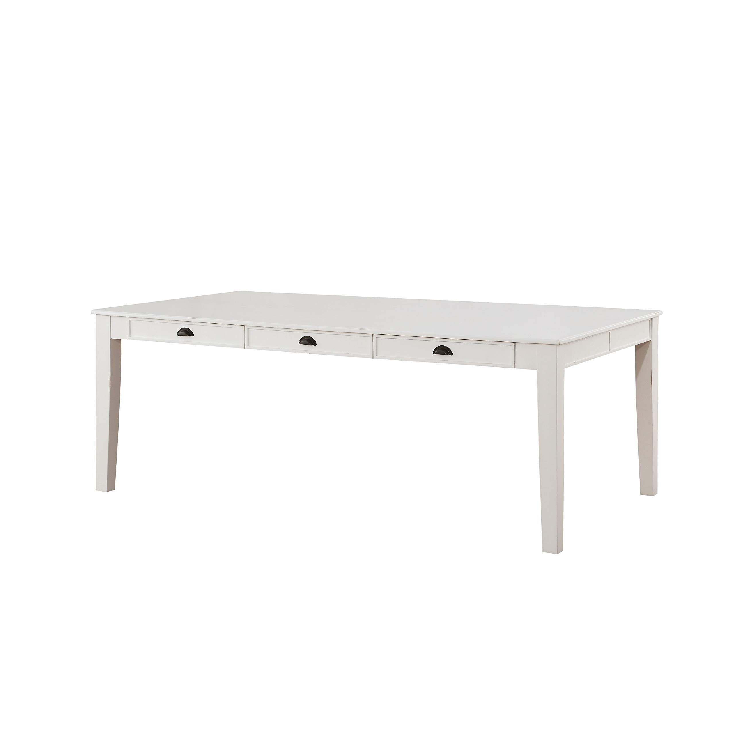 Acme Renske 6-Drawer Rectangular Wooden Storage Dining Table in Antique White