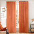 Miulee 2 Panels Orange Back Tab Blackout Curtains 84 Inch Length For Living Room Bedroom Privacy, Rod Pocket/Pinch Pleated Fall Thermal Insulated Room Darkening Light Blocking Curtains 84 Inches Long