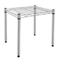 PSOONON 1 Tier Stackable Silver Metal Wire Storage Shelving Unit