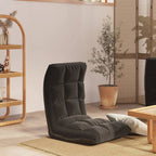 vidaXL Folding Floor Chair for Home Interiors - Portable and Adjustable - Black Fabric and Foam Filled Comfort - Foldable Space-Saving Design